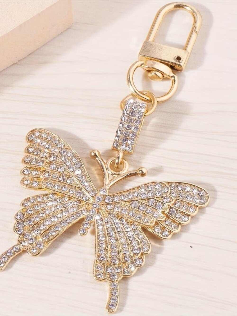 Rhinestone Butterfly Key Chain